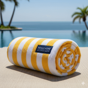 Yellow Striped Pool Towel